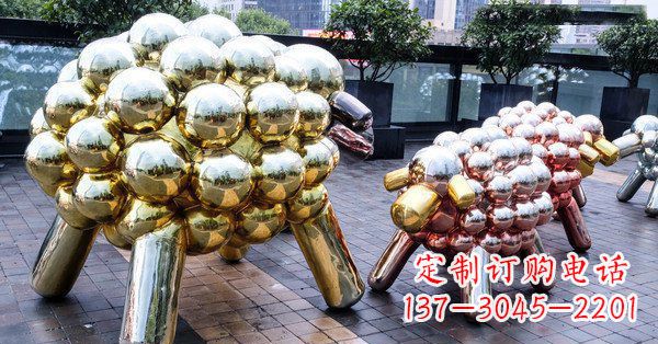 南京不锈钢动物雕塑肖恩的小羊