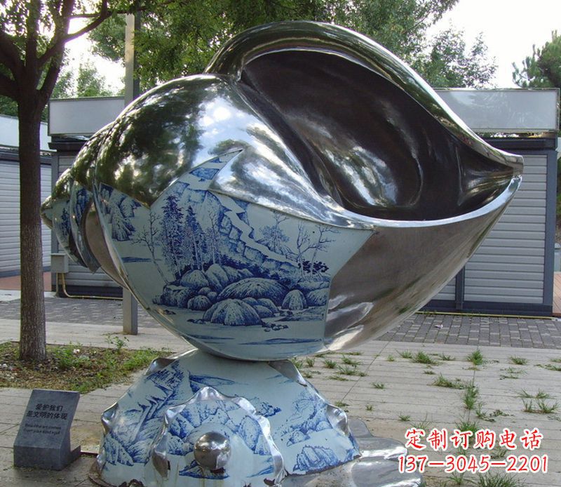 南京不锈钢海螺雕塑精致美观的艺术品
