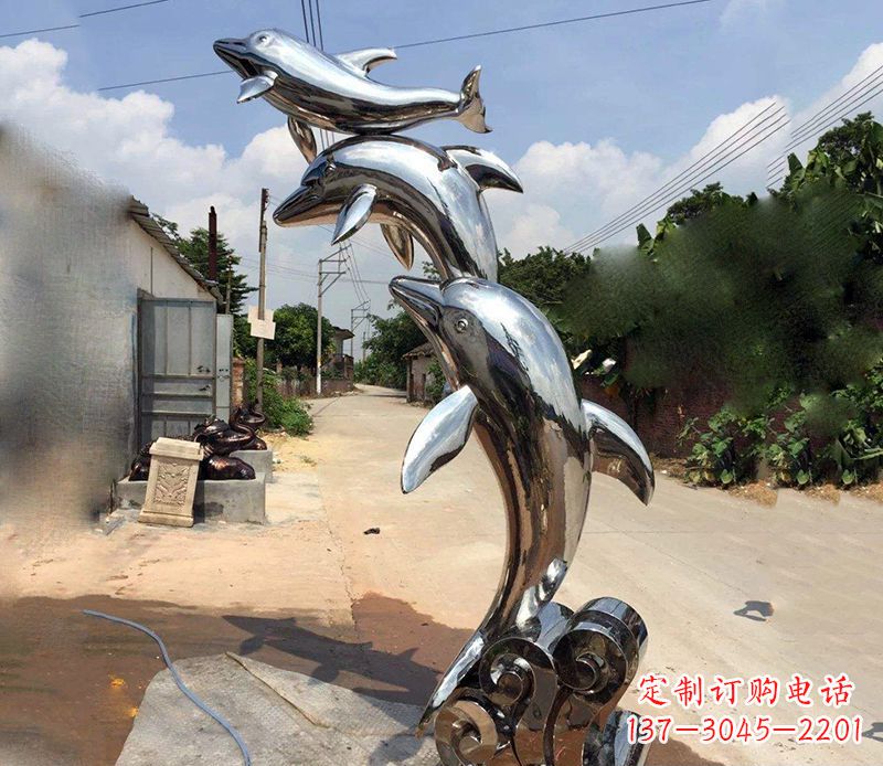 南京不锈钢海豚创意摆件