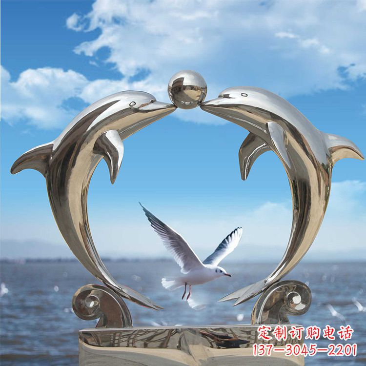 南京不锈钢海豚雕塑精美的海洋之美