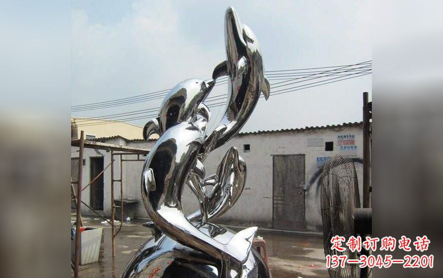 南京海豚之美——不锈钢海豚雕塑