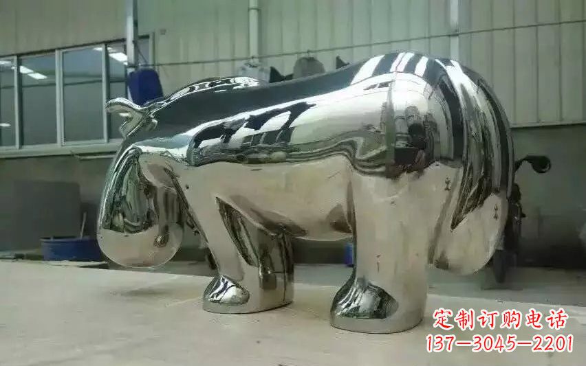 南京不锈钢河马雕塑美观耐用的艺术品