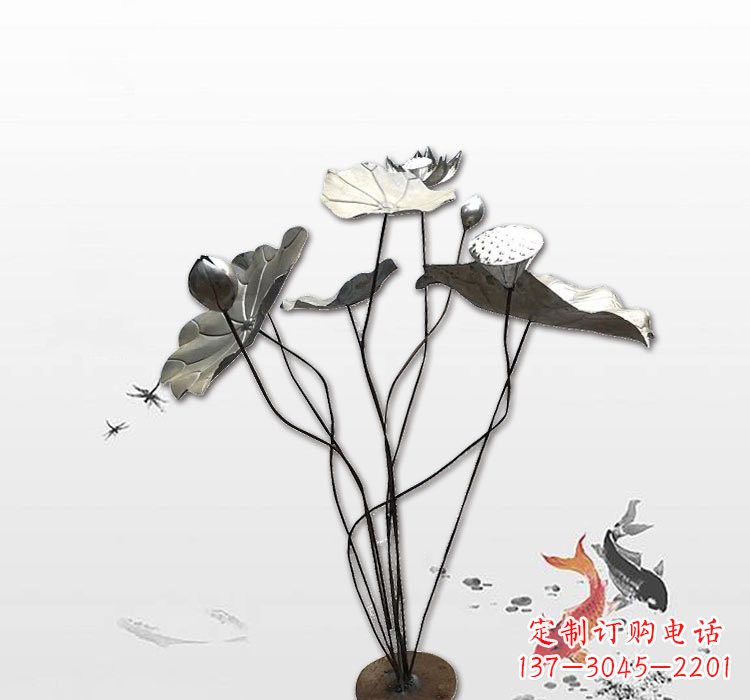 南京不锈钢荷叶雕塑艺术的精美结合
