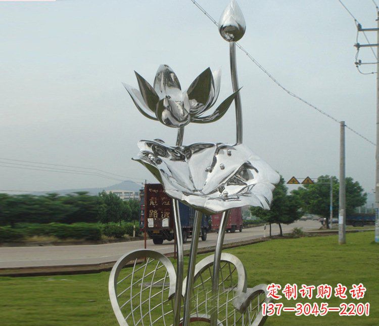 南京精美不锈钢荷叶雕塑