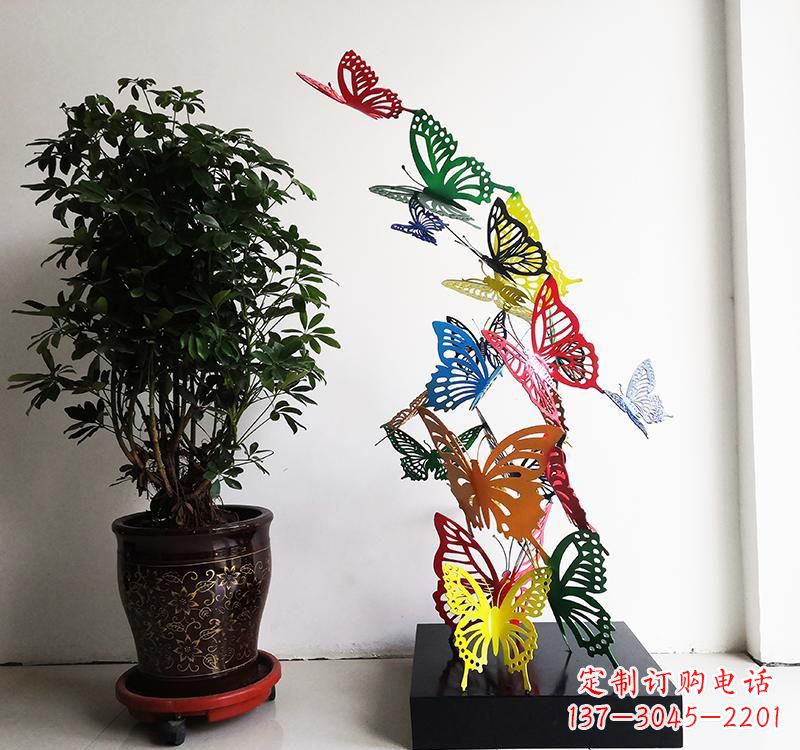 南京不锈钢蝴蝶雕塑精美的艺术品