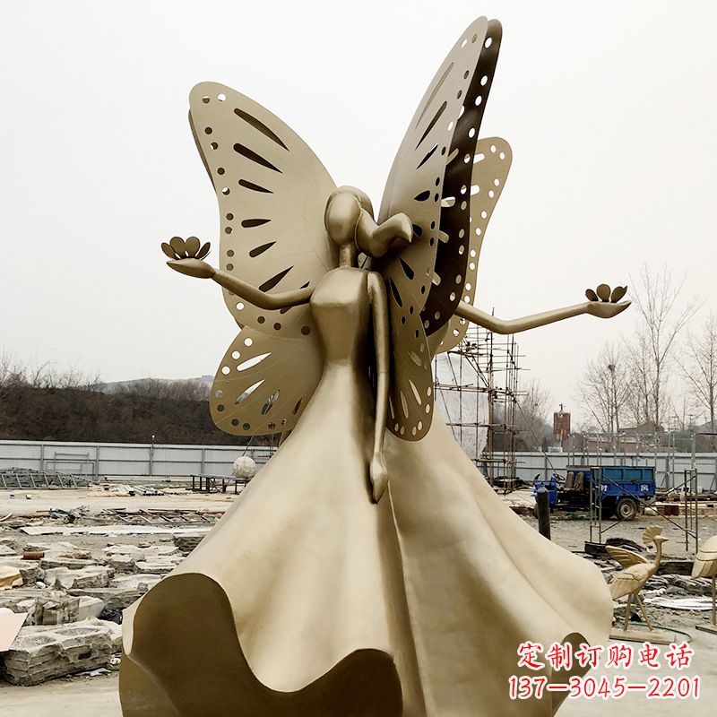 南京不锈钢蝴蝶少女艺术与美的完美结合