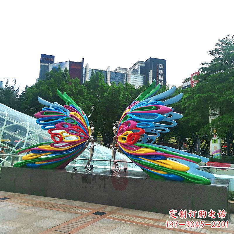 南京蝴蝶城市广场步道装饰雕塑