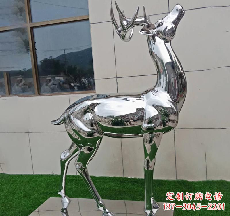 南京不锈钢户外动物鹿雕塑