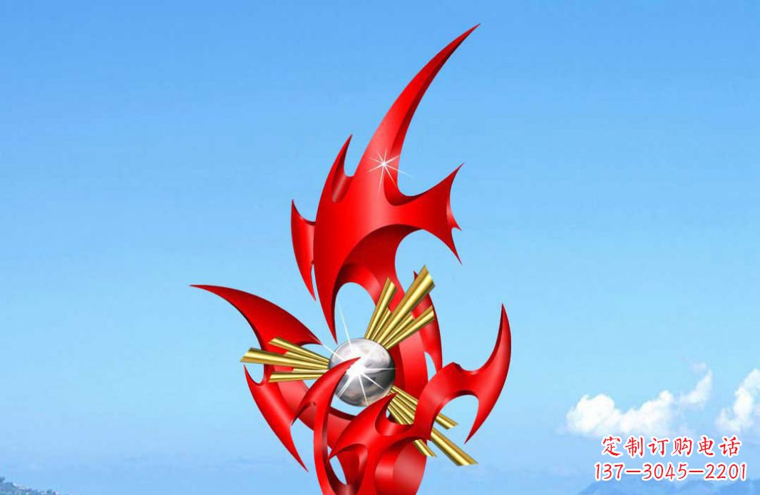 南京不锈钢火苗抽象景观雕塑给城市添彩