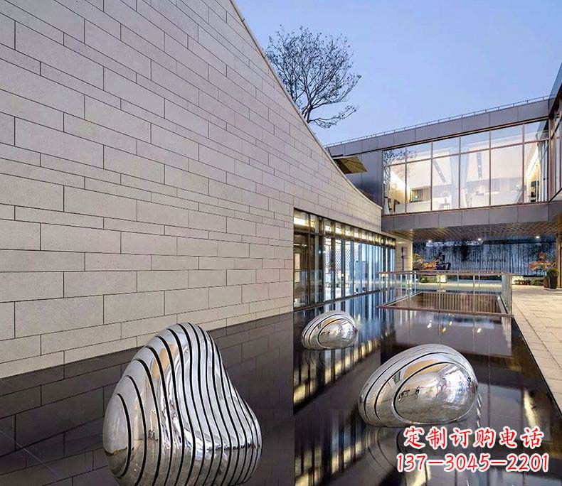 南京精美不锈钢假山雕塑