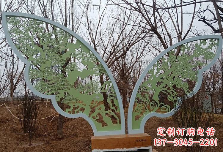 南京不锈钢剪纸蝴蝶翅膀雕塑
