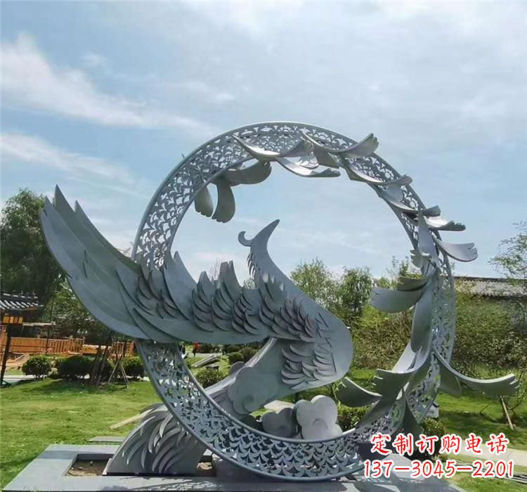 南京不锈钢简易凤凰雕塑精美绝伦