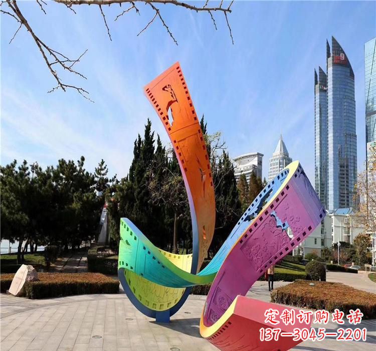 南京波浪状的不锈钢胶卷雕塑