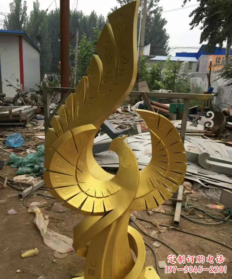 南京不锈钢金凤凰雕塑