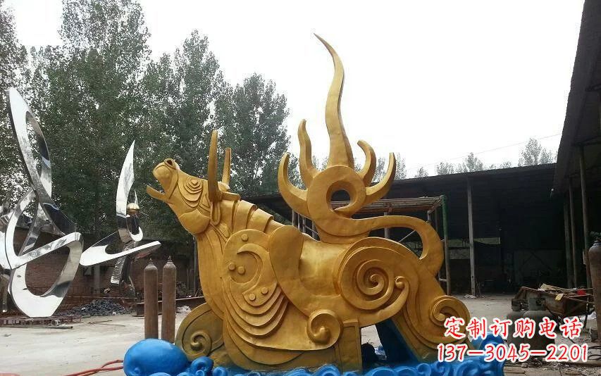 南京不锈钢金牛卧波雕塑——传承文化的艺术瑰宝