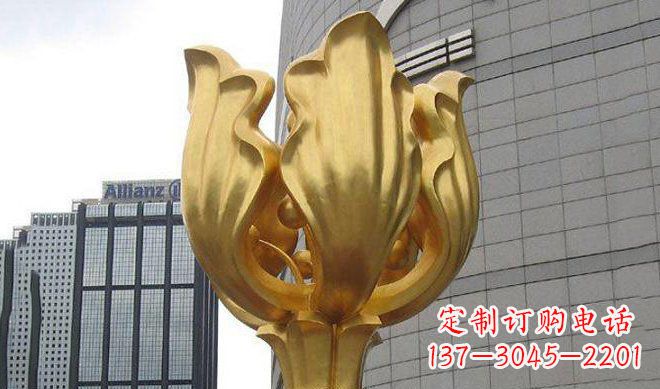 南京不锈钢紫荆花雕塑传承中国文化
