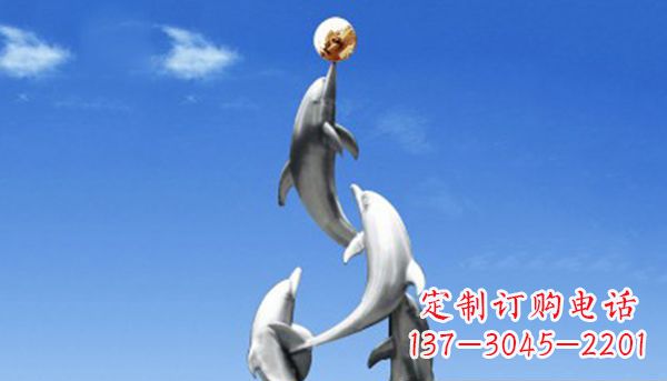 南京不锈钢景观海豚雕塑