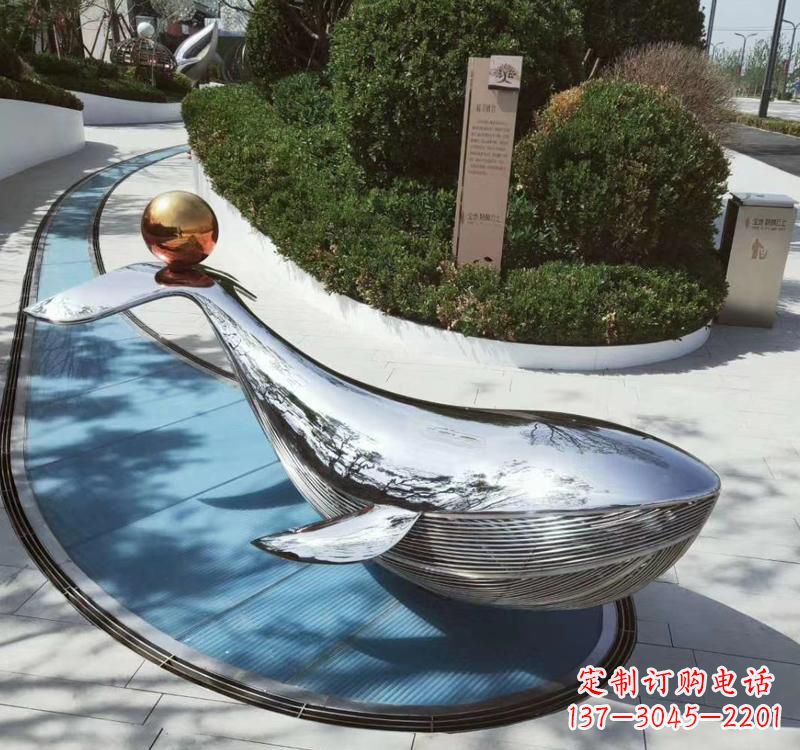 南京精美不锈钢海豚雕塑