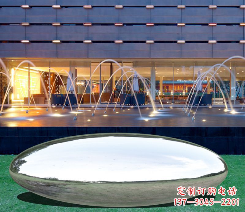 南京不锈钢镜面鹅卵石广场雕塑