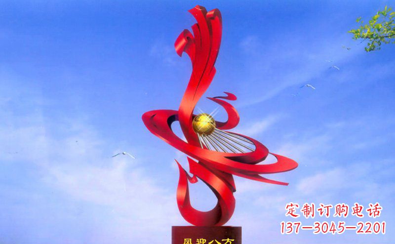 南京不锈钢孔雀凤迎八方雕塑