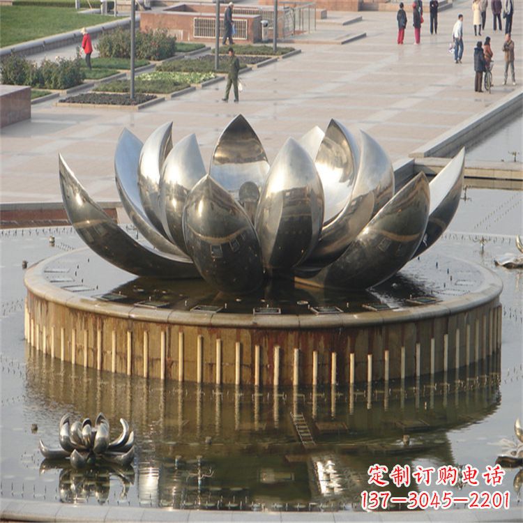 南京不锈钢莲花喷泉——艺术与美的完美结合