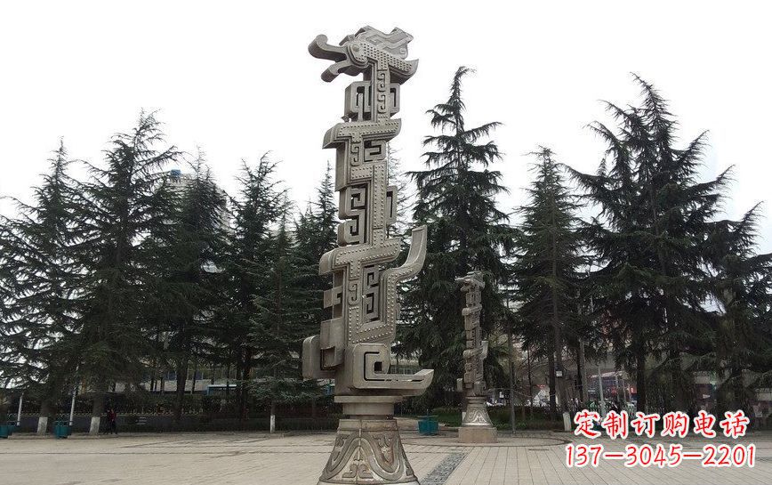 南京不锈钢龙柱广场景观雕塑