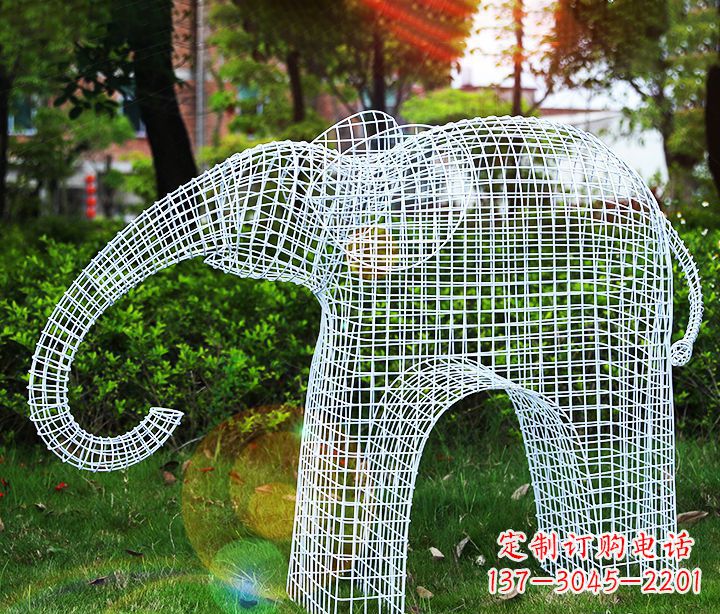 南京不锈钢镂空大象雕塑112