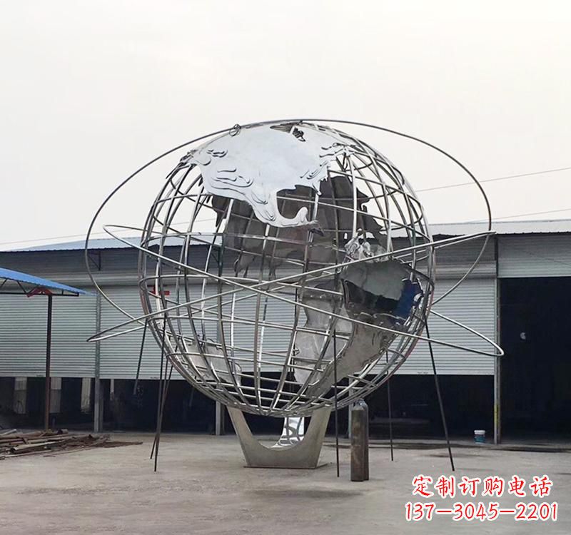 南京不锈钢制作的镂空地球雕塑