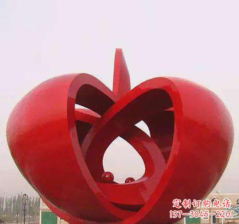 南京不锈钢镂空苹果雕塑精致美观的艺术品