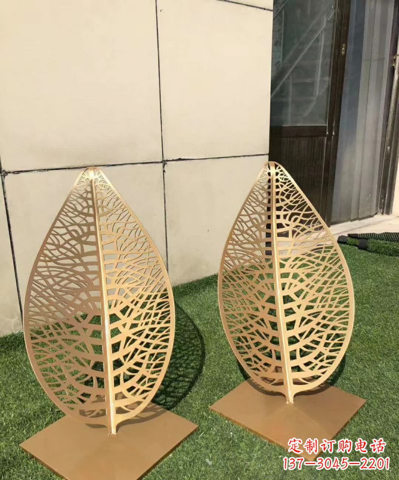 南京不锈钢树叶雕塑,精致典雅