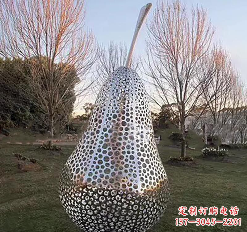 南京不锈钢镂空水果雕塑精美绝伦