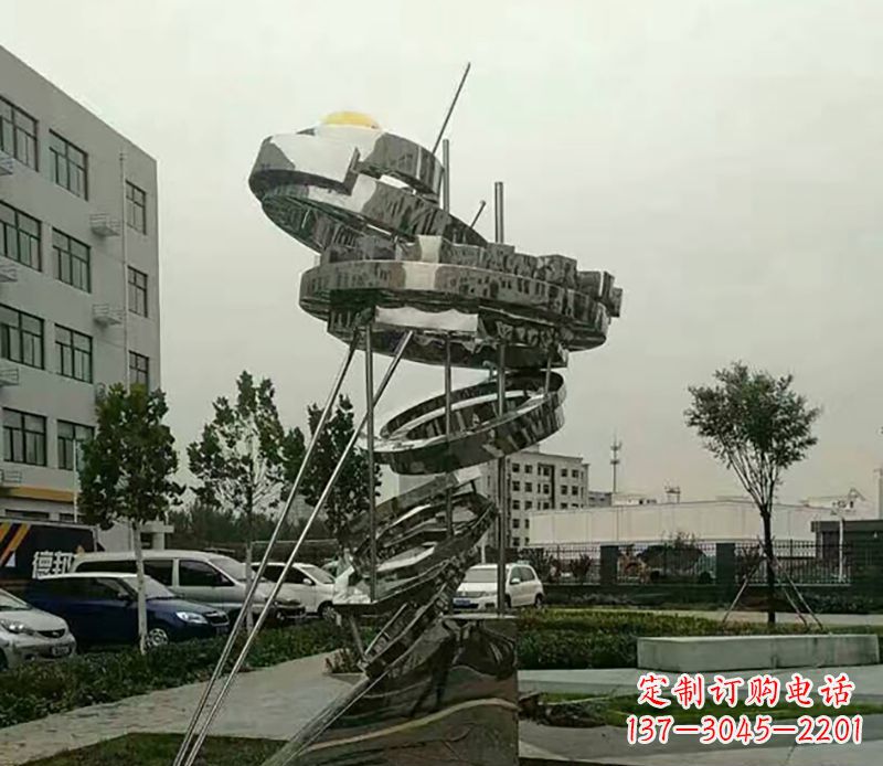 南京不锈钢螺旋戒指雕塑令人惊叹的美学之作