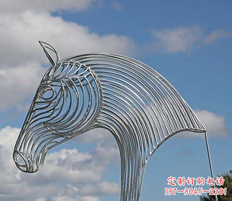 南京不锈钢马头抽象雕塑