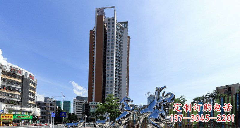 南京不锈钢马长颈鹿大象动物雕塑