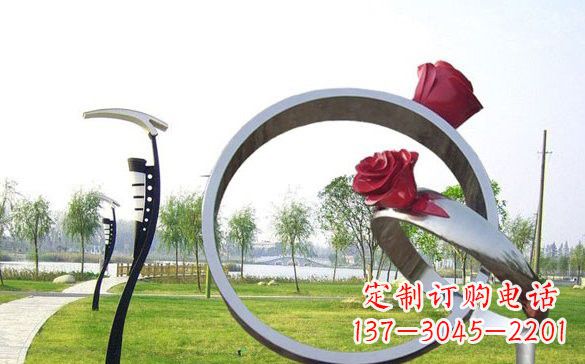 南京不锈钢玫瑰花戒指精致雕塑之美