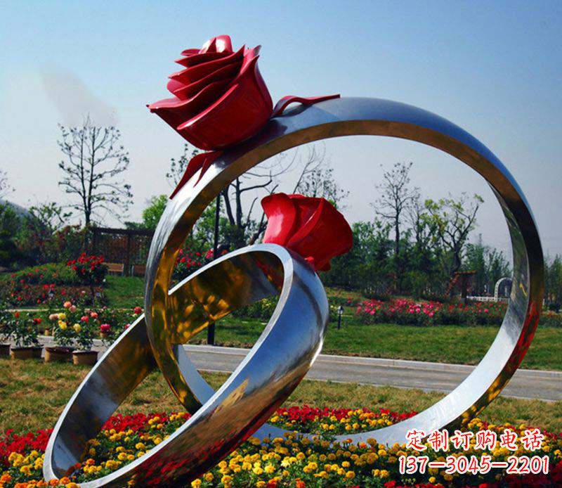 南京不锈钢玫瑰戒指精美的艺术品