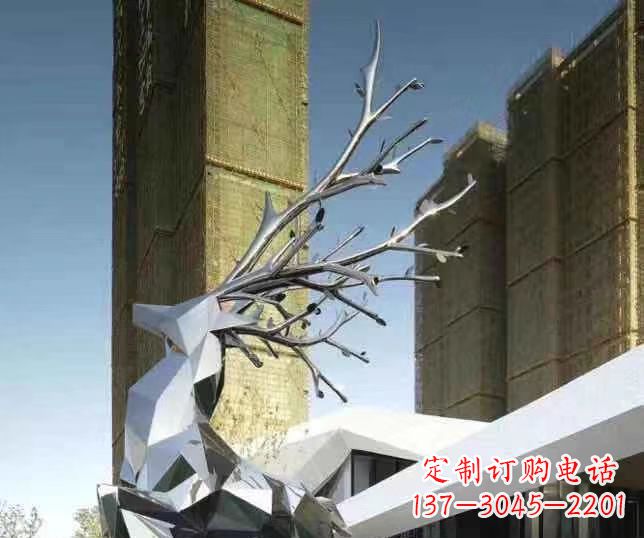 南京梅花鹿雕塑美丽的景观和动物雕塑