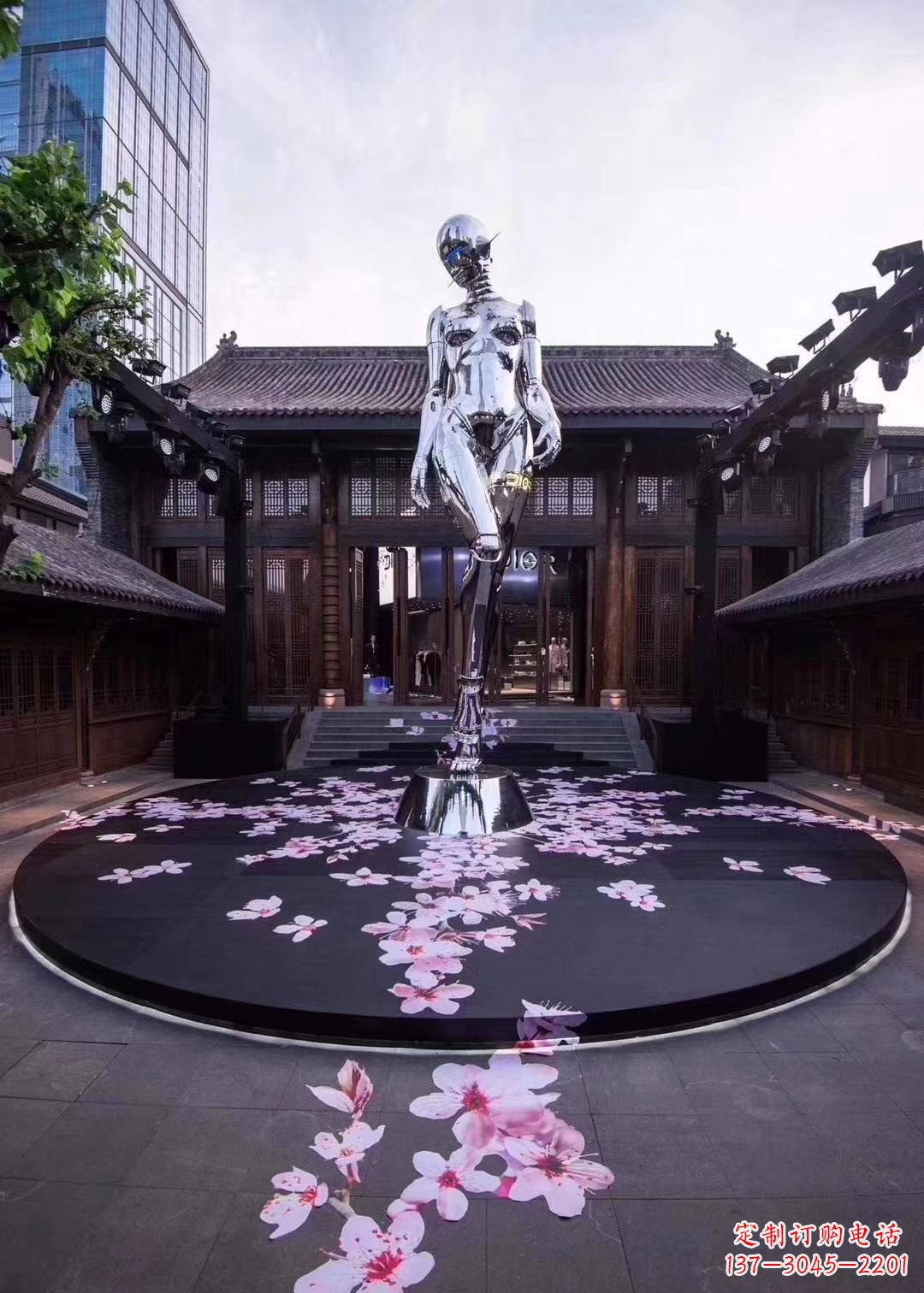 南京不锈钢美女雕塑 大型城市景观人物雕塑