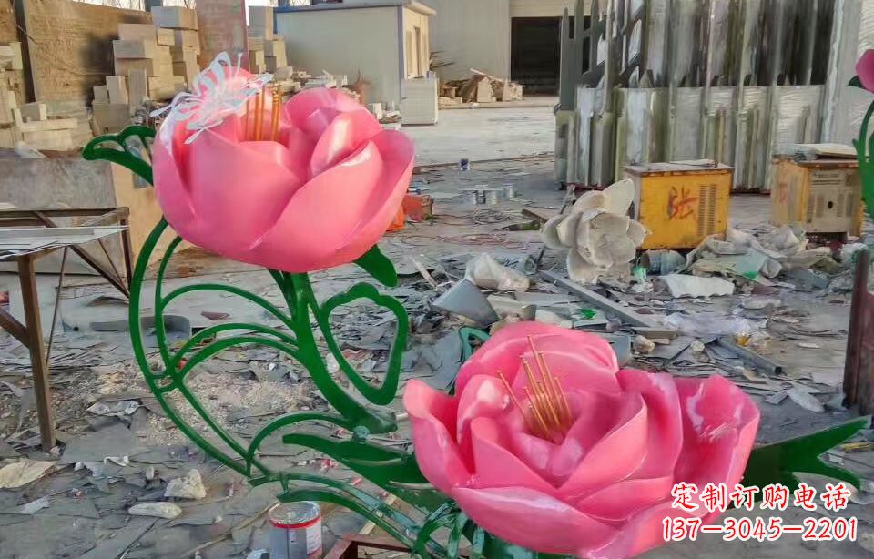 南京精美牡丹雕塑点缀景观