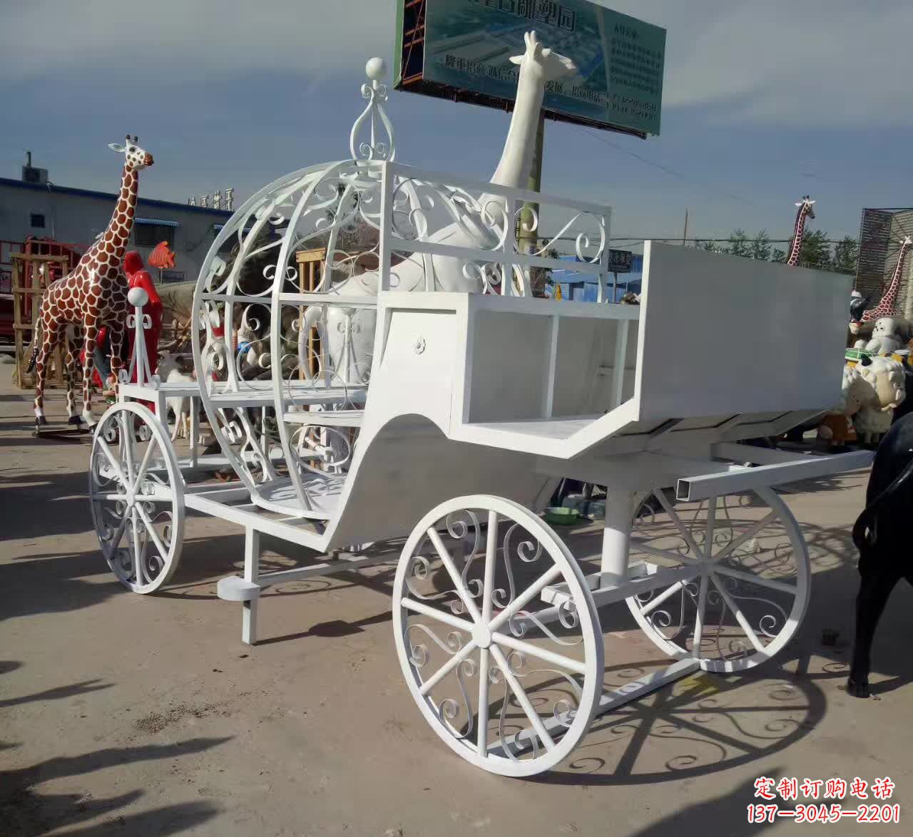 南京不锈钢欧式马车雕塑精美的艺术品