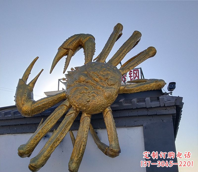 南京不锈钢螃蟹雕塑精美而又经久不衰