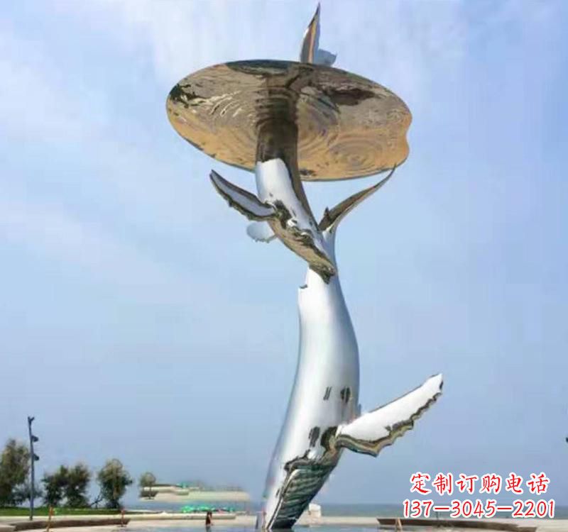 南京不锈钢抛光海豚雕塑