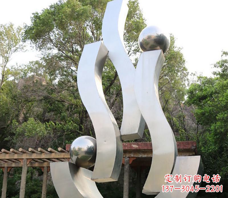 南京景观雕塑现代不锈钢飘带