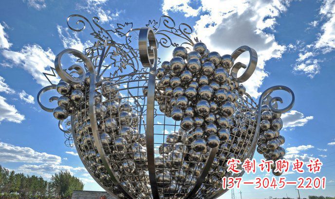 南京不锈钢葡萄丰收雕塑