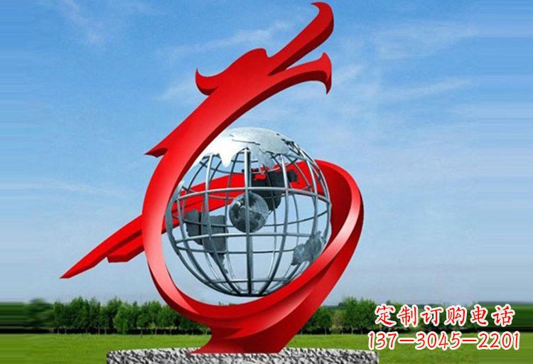 南京不锈钢地球雕塑精美雕塑饰以美丽世界
