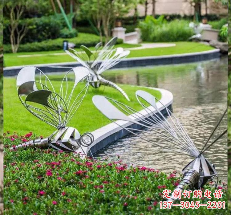 南京不锈钢蜻蜓一件完美的动物雕塑