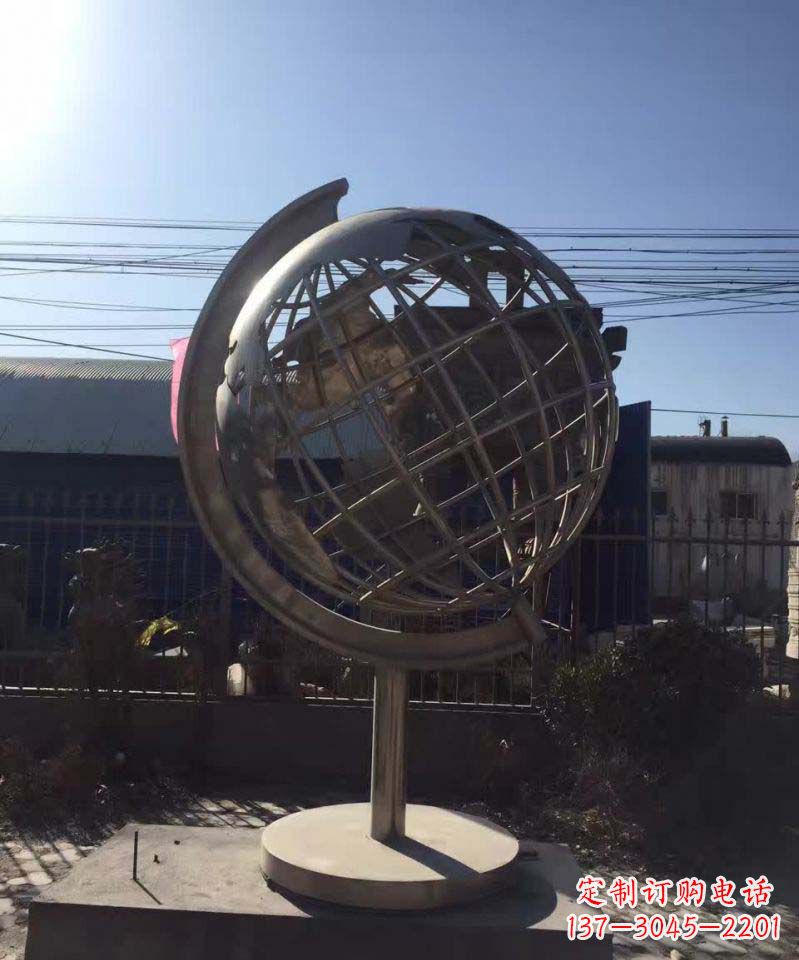 南京不锈钢地球仪雕塑精美装饰室内空间