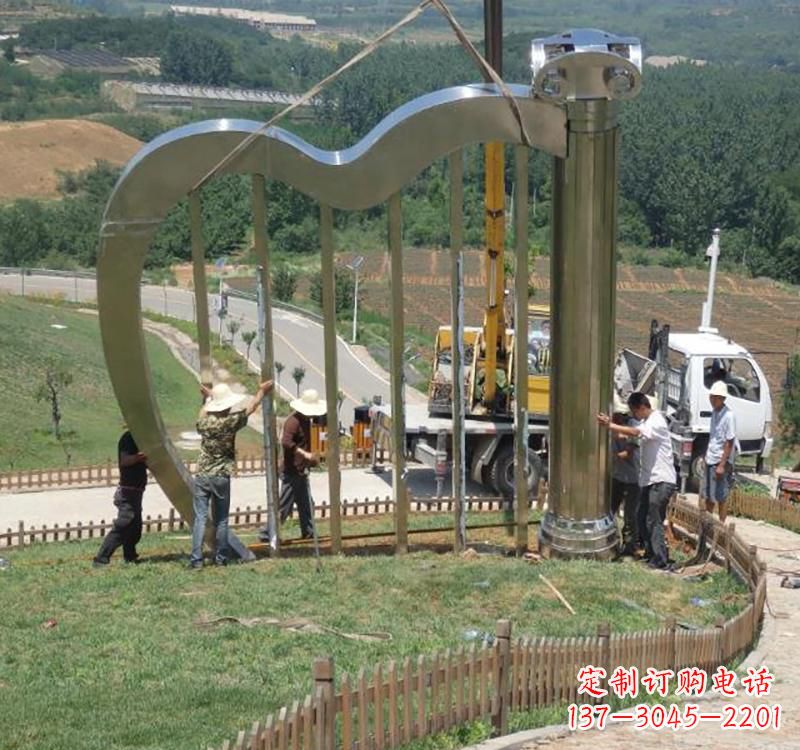 南京不锈钢竖琴雕塑