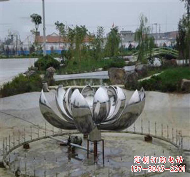 南京不锈钢水景艺术荷花雕塑