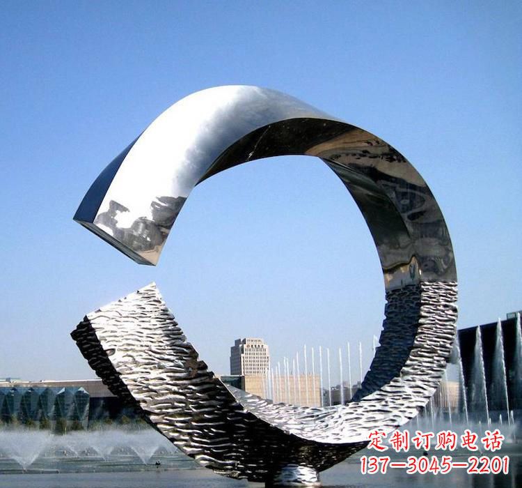 南京不锈钢水景圆环雕塑